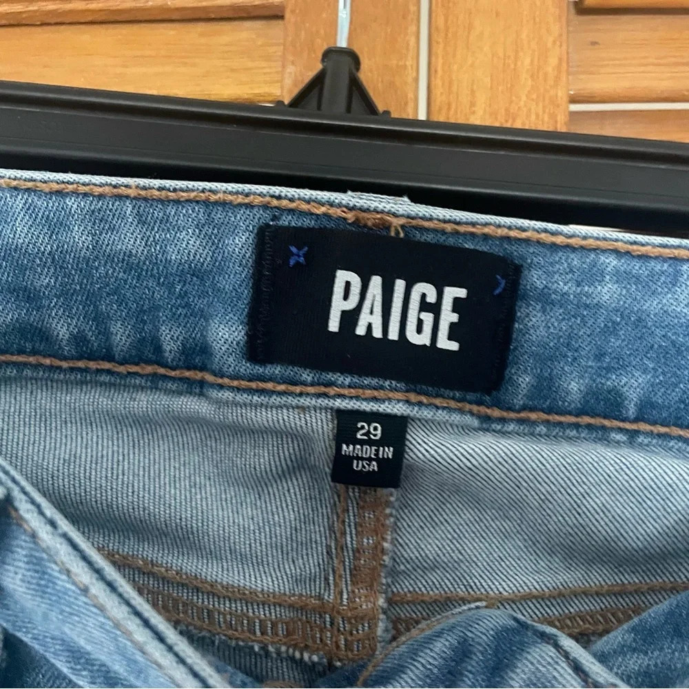 Paige Hoxton Ankle Caprice Embroidery Vintage 90s Punk Blue Ripped Jeans Sz 29 - Picture 7 of 9